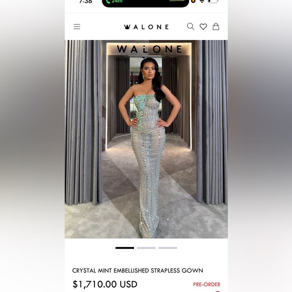 Elegant Silver Evening Gown